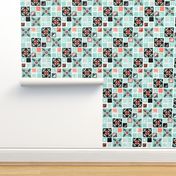 coral_mint_black_white_tiles_4x4_3a