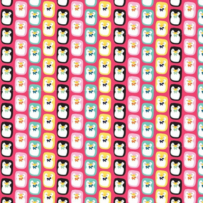 Rainbow Penguins in Pink