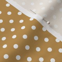 Gold white polka