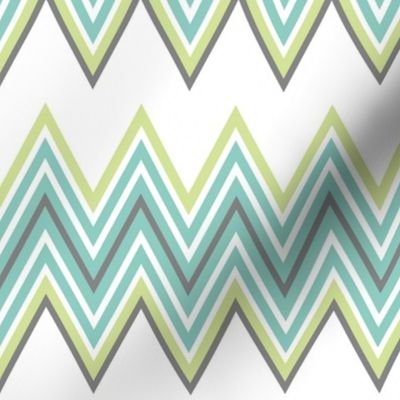 Chevron in Blues & Greens/Grays