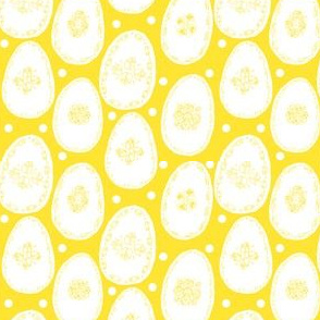 White eggs on yellow