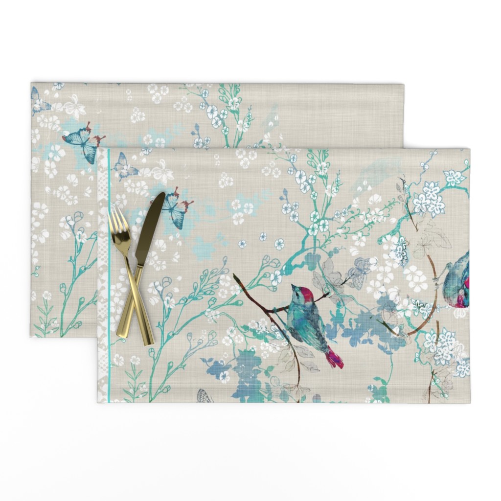 Birds + Blossoms Border Print