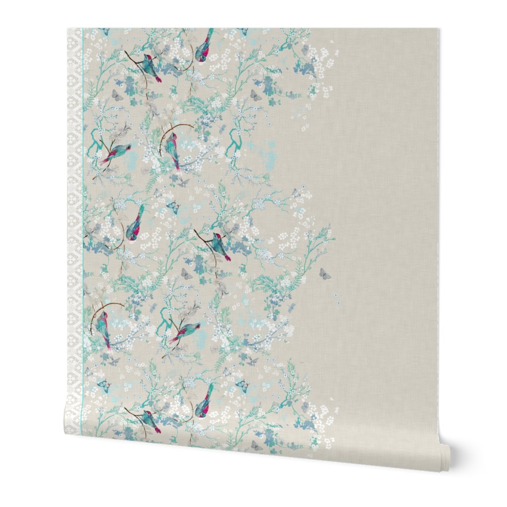 Birds + Blossoms Border Print