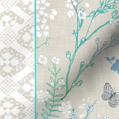 Birds + Blossoms Border Print