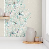 Birds + Blossoms Border Print