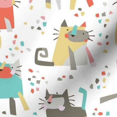 Cubist confetti cats // by petite_circus