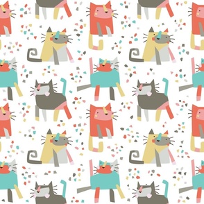 Cubist confetti cats // by petite_circus
