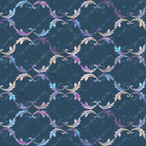 Baroque Abstract Mute Navy 