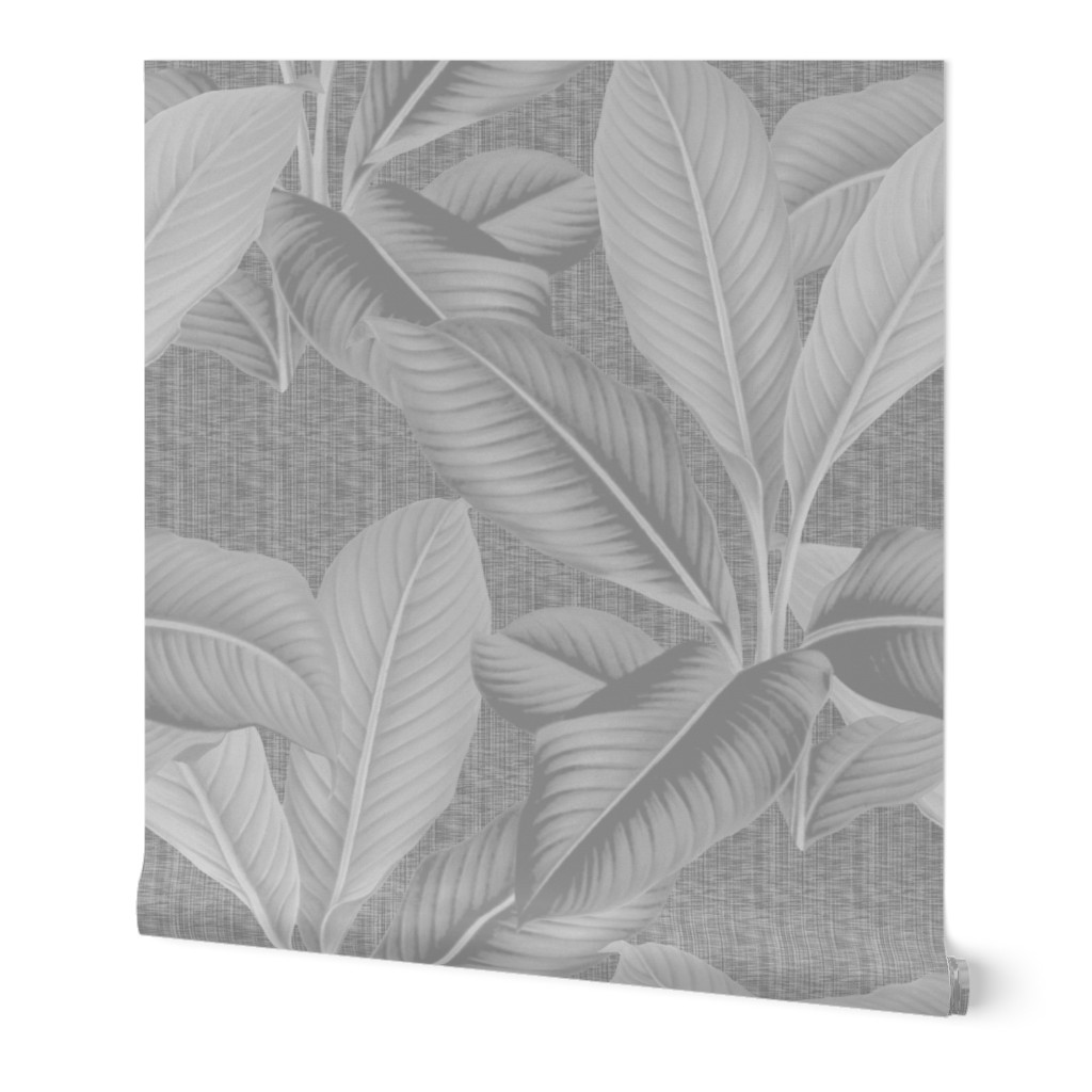 Palm In Palm ~ Grey on Grey Linen Luxe