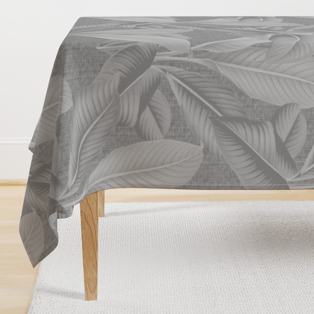 Palm In Palm ~ Grey on Grey Linen Luxe