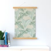 Palm In Palm ~ Sage on Oat Linen Luxe