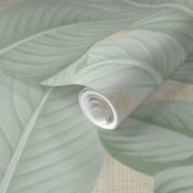 Palm In Palm ~ Sage on Oat Linen Luxe