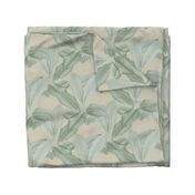 Palm In Palm ~ Sage on Oat Linen Luxe