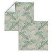 Palm In Palm ~ Sage on Oat Linen Luxe