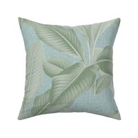 Palm In Palm ~ Sage on Steel Linen Luxe