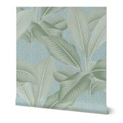 Palm In Palm ~ Sage on Steel Linen Luxe