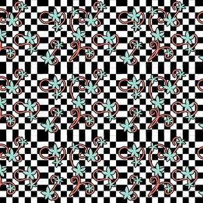Checkered swirls
