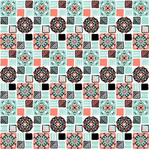 coral_mint_black_white_6_tiles_simple a