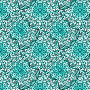 Geometric Star Metallic Turquoise