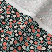 Floral Blobs in mint and coral