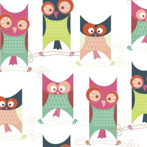 Retro Cube Owls