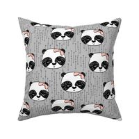 Panda with Bow - Slate Grey by Andrea Lauren