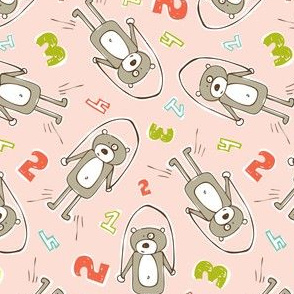 Jump Rope - Nursery Bears & Numbers Pink 