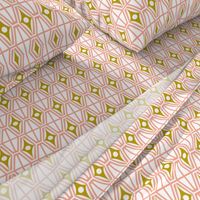 Metro - Midcentury Modern Retro Geometric Fusion Blush Pink & Goldenrod