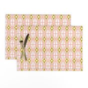 Metro - Midcentury Modern Retro Geometric Fusion Blush Pink & Goldenrod