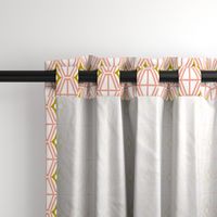 Metro - Midcentury Modern Retro Geometric Fusion Blush Pink & Goldenrod