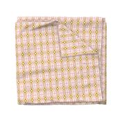 Metro - Midcentury Modern Retro Geometric Fusion Blush Pink & Goldenrod