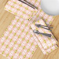 Metro - Midcentury Modern Retro Geometric Fusion Blush Pink & Goldenrod