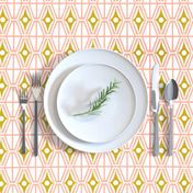 Metro - Midcentury Modern Retro Geometric Fusion Blush Pink & Goldenrod