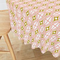 Metro - Midcentury Modern Retro Geometric Fusion Blush Pink & Goldenrod