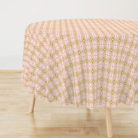 Metro - Midcentury Modern Retro Geometric Fusion Blush Pink & Goldenrod