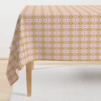 Metro - Midcentury Modern Retro Geometric Fusion Blush Pink & Goldenrod