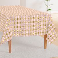 Metro - Midcentury Modern Retro Geometric Fusion Blush Pink & Goldenrod