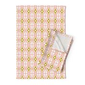 Metro - Midcentury Modern Retro Geometric Fusion Blush Pink & Goldenrod