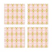 Metro - Midcentury Modern Retro Geometric Fusion Blush Pink & Goldenrod