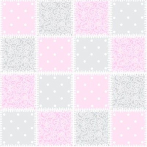 Baby Pink swirly patchwork