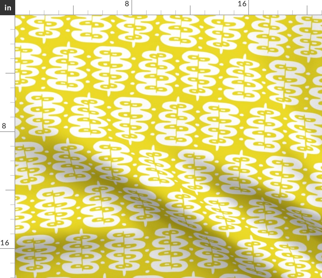 Fern Frond - Geometric Leaves Yellow