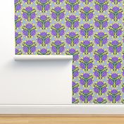 Chinese floral in lilac and yellow