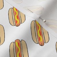 Tiny Hot Dogs on White