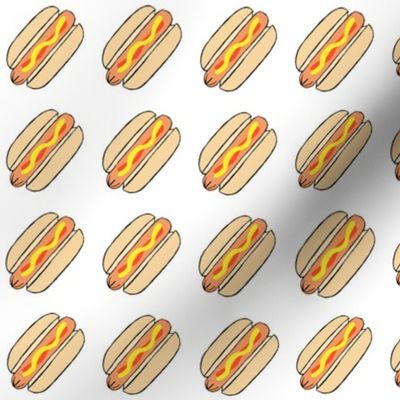 Tiny Hot Dogs on White