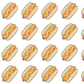 Tiny Hot Dogs on White