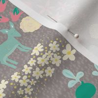 Fawn and Bunny Floral