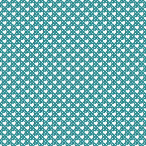 Reverse Teal Hearts and Dots