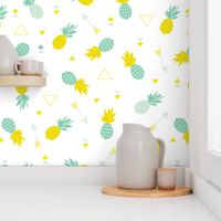 Cute geometric pineapple and indian summer arrows and triangle aztec detail fresh illustration print