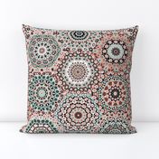 Granny's Hexi Millefiori Quilt in Mint and Coral