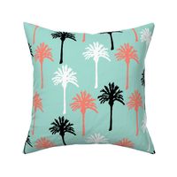 Larger Palm Trees in Black, White & Coral 